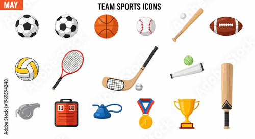 Collection of Team Sports Icons.