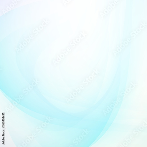 透明感のある水色グラデーションと流れるような曲線レイヤーが重なる清潔感のある抽象テクノロジー背景素材・ビジネス資料やWebデザインに使えるミニマルデザイン