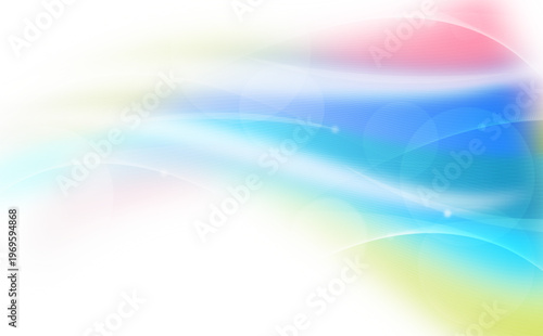 柔らかなカラフルグラデーションの流れるウェーブライン抽象背景・ビジネス資料や広告デザインに使えるモダンテンプレート素材