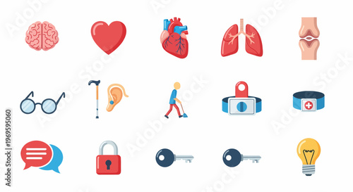 Medical Health Symbols Icons Set.