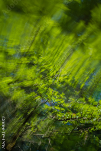 Bright green foliage dances in the gentle breeze, capturing the essence of nature's energy and beauty