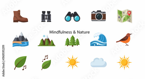 Nature icons with various symbols.