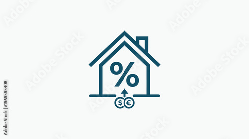 House Icon with Percentage Increase Symbol