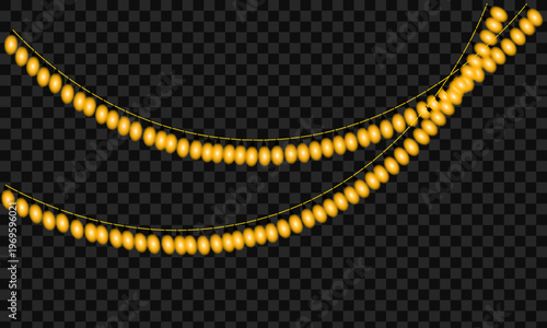 Golden chain links on a transparent background elegant jewelry design
