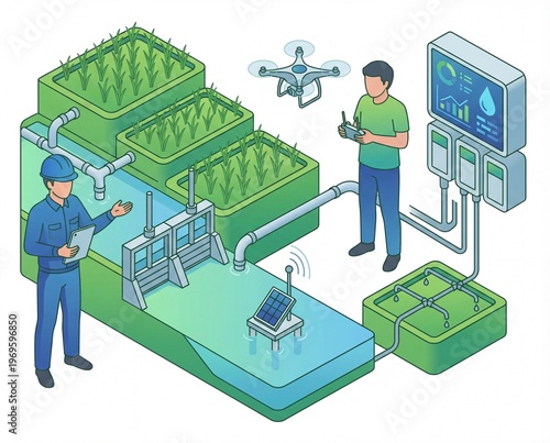 Advanced Smart Agriculture System with Drone Technology and Integrated Water Management for Sustainable Farming and Optimized Crop Production