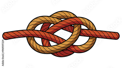 Rope design showing intertwining strands in simple shapes and colors during a creative art project