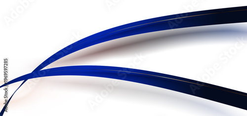 深いネイビーブルーのシャープな曲線ラインが交差する高級感ある抽象モダン背景