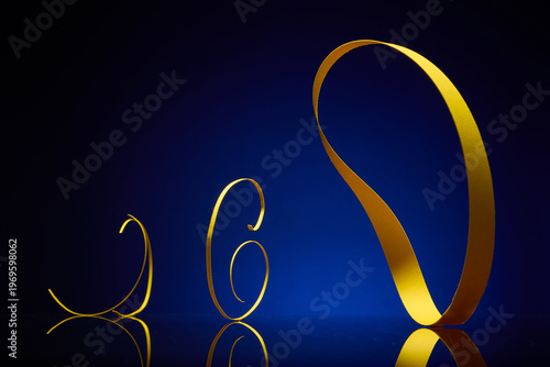 Photography Yellow mobius strip and additional sculpture