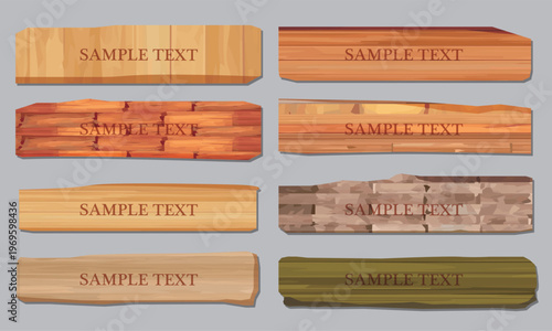 木製の看板イラストセット
