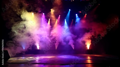 Dramatic Stage Lighting and Smoke Effects Creating an Immersive Atmosphere