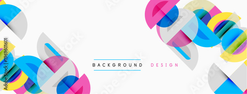 Abstract colorful overlapping circles create dynamic background. Modern design elements suggest creativity, innovation, visual appeal.