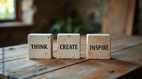 Stone Blocks THINK CREATE INSPIRE Text