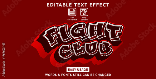 Editable text effect fight club style