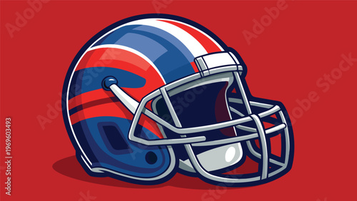 Football helmet design with team colors on a bright background showing sporty style and team spirit