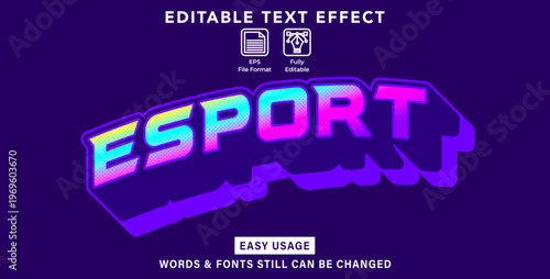 Editable text effect esport style