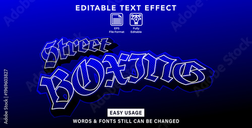 Editable text effect street boxing style