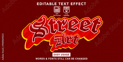 Editable text effect street art style