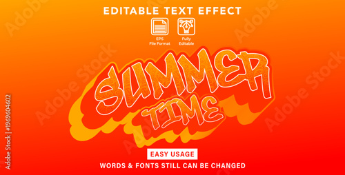 Editable text effect summer time style