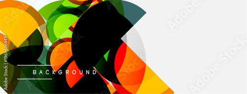 Abstract colorful circles overlap. White space exists right side, text reads background. Modern design, vibrant hues present.