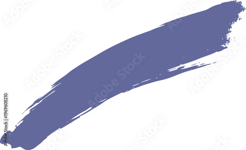 Single curved periwinkle blue paint brush stroke on a plain white background