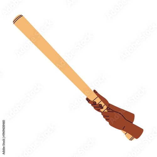 Flat vector illustration of baseball elements including hands holding balls, gloves, bats, and fan foam finger. ideal for concepts of baseball game, competition, recreation, and athletic lifestyle.