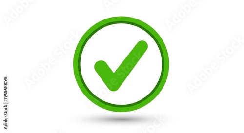 Green check mark icon in circle, 3d validation symbol on white background, success and approval sign for business interface and web design Free Download Green check mark icon in circle, 3d validation symbol on white background, success and approval sign for business interface and web design - GFXLoad