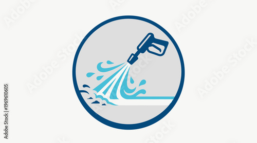 Pressure Washer Icon in Circle