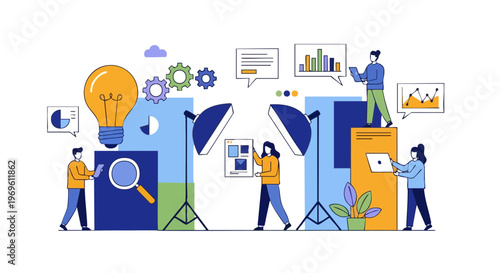 Creative Product Photography and Content Marketing Strategy Illustration