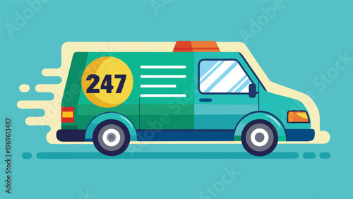 Delivery van on the move in a bright setting during the day with a focus on service availability
