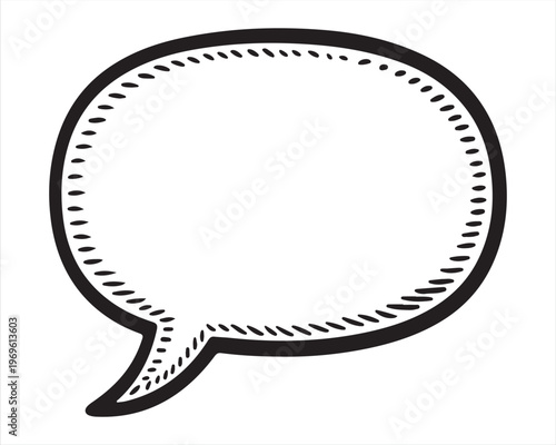 Hand Drawn Speech Bubble in Vintage Engraving Style