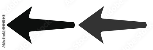 Black and dark gray left-pointing arrows, a sleek vector graphic element for navigation and direction. Modern, minimalist design ideal for UI, web, and app interfaces.