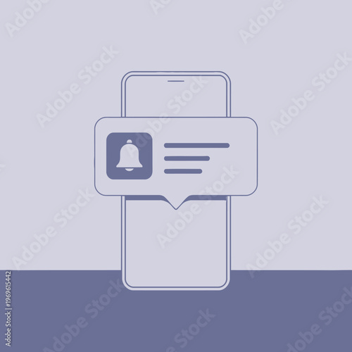 Smartphone push notification alert icon illustration.