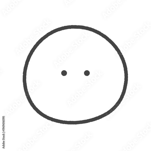 無表情な手書きの線画の絵文字アイコン - 真顔･虚無･フリーズ･どちらでもない顔のシンプルなイラスト