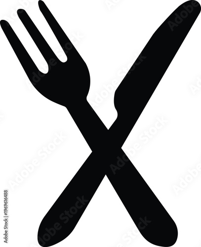 Modern Knife and Fork Logo Design Minimal Restaurant Food Icon