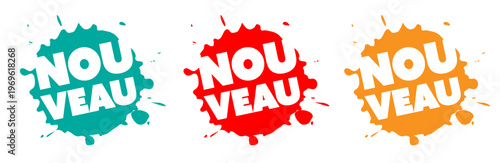 Text "Nouveau" , "New" in french 
