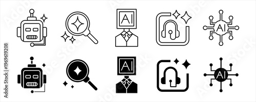 AI Agent Assistant Technology Icon