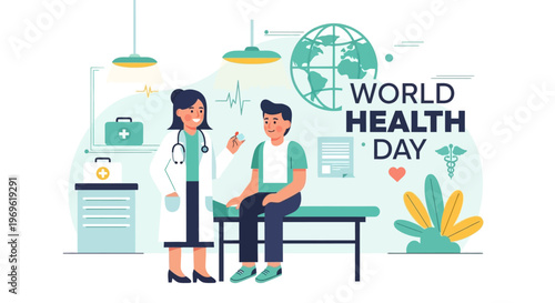 World Health Day: Doctor Vaccinating Patient, Global Health Awareness