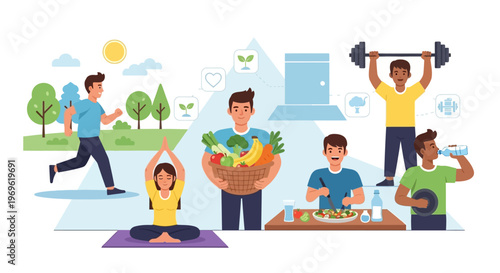 Healthy Lifestyle: Fitness, Nutrition, Yoga, and Weightlifting