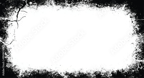 Quadro em tela Black grunge texture border frame