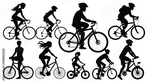 Bikers riding in a park during a sunny afternoon while enjoying outdoor activities with friends and family