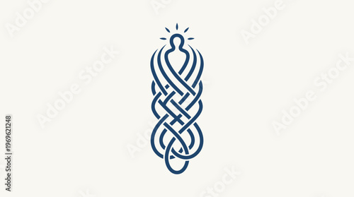 Abstract Figure Unfurling with Celtic Knot Pattern