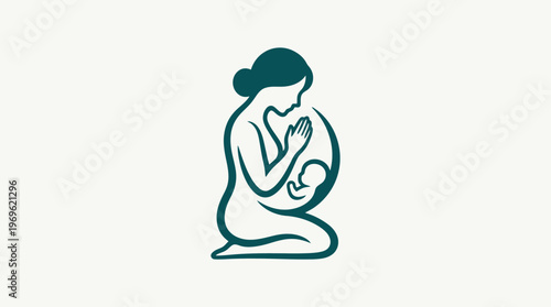 Mother Holding Newborn Baby Gently