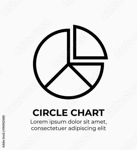 Circle Chart Modern Flat Line Icons for Finance, Marketing, Startup & Corporate Use