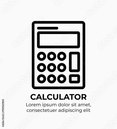 Calculator Modern Flat Line Icons for Finance, Marketing, Startup & Corporate Use