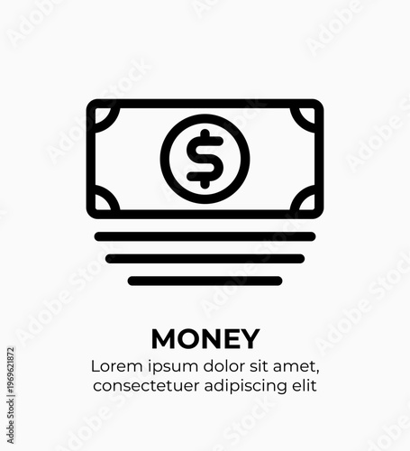 Money Modern Flat Line Icons for Finance, Marketing, Startup & Corporate Use