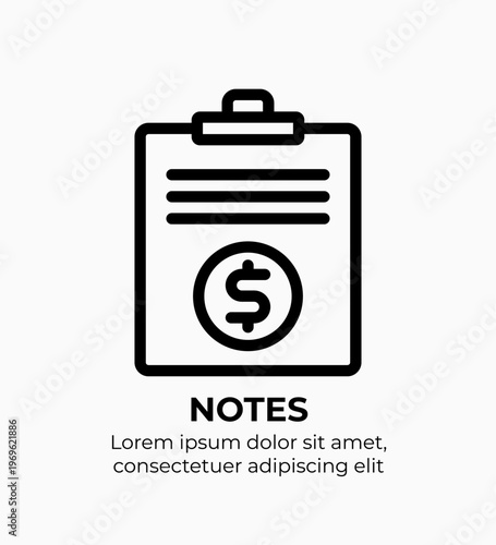 Notes Modern Flat Line Icons for Finance, Marketing, Startup & Corporate Use
