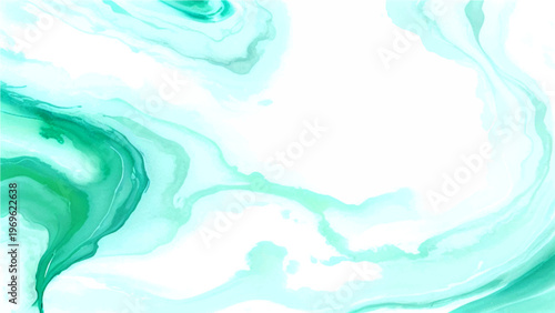 Vector Abstract Teal liquid ink textures in fluid effect swirl forms an abstract background to represent the organic flows and smooth art design looks serene.