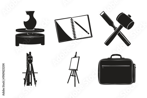 Creative craft silhouette set bundle sculpting pottery design tools.