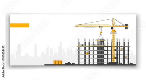 Construction Site with Crane and Building Under Development 2.