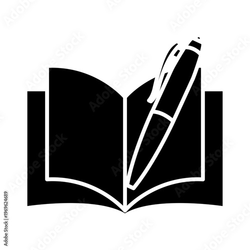 Open book and pen icon